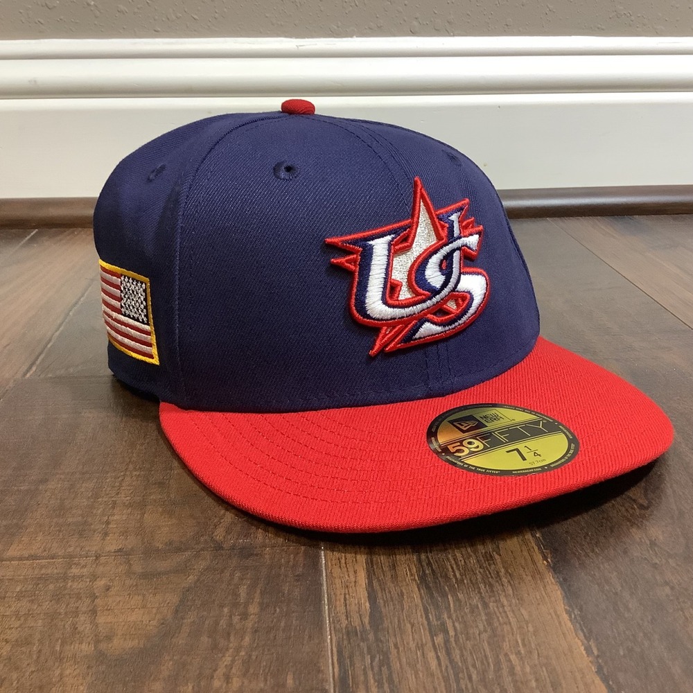 New Era Team USA World Baseball Classic 59FIFTY Fitted Hat 7 1/4 Navy Red WBC